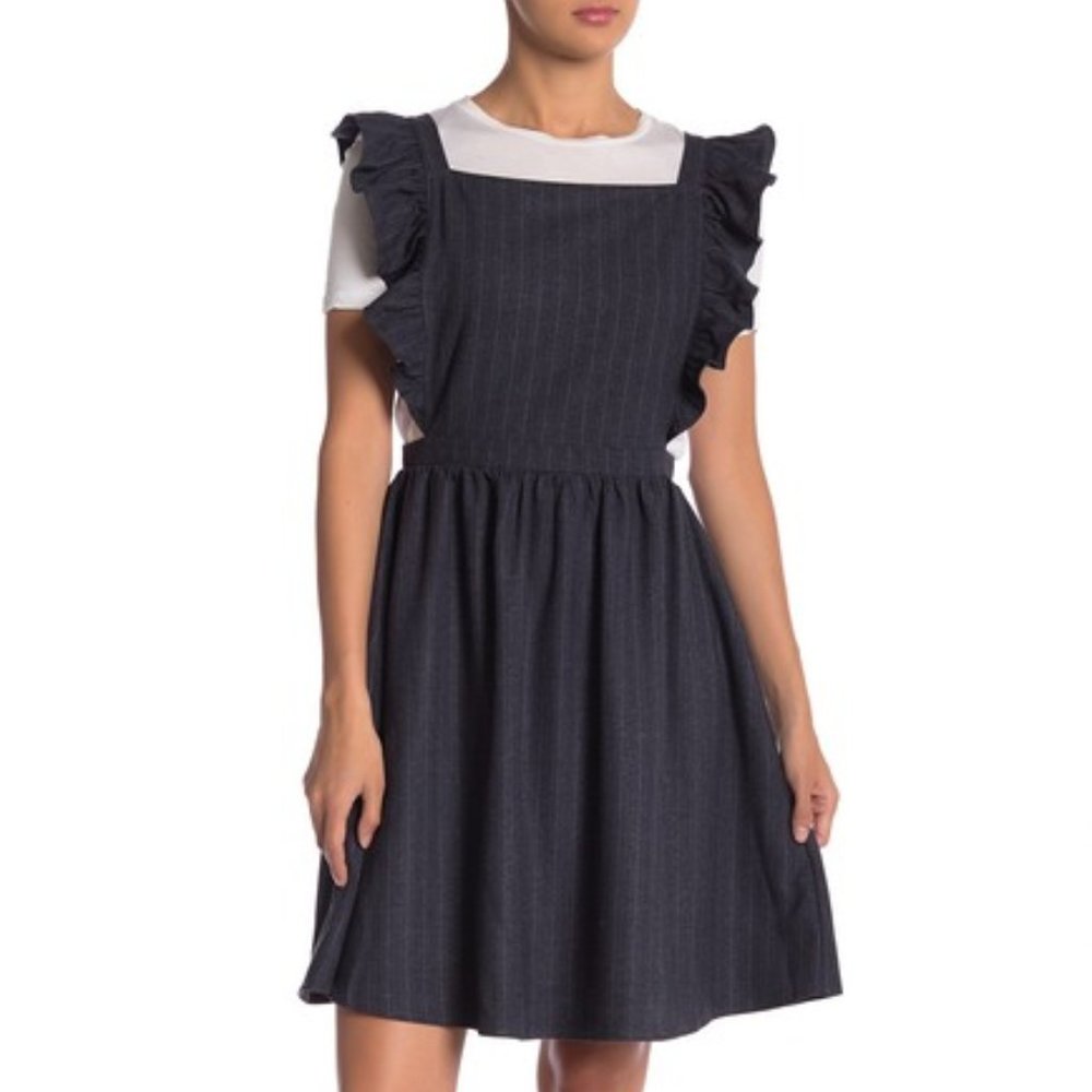 Abound Pinafore Crossback Pin Stripe Dress